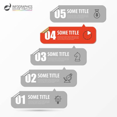 Infographic tasarım şablonu. Yaratıcı 5 adım konseptiyle