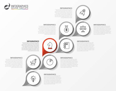 Infographic tasarım şablonu. 8 adımlar ile yaratıcı kavramı