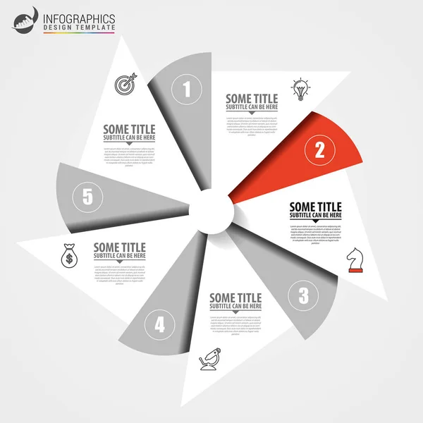 Infographic ontwerpsjabloon. Creatief concept met 5 stappen — Stockvector