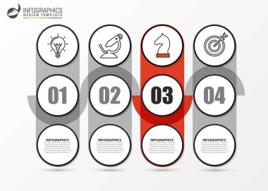 Infographic tasarım şablonu. 4 adımlar ile yaratıcı kavramı