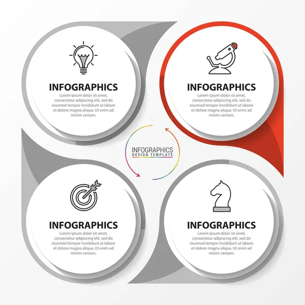 Modèle de conception d'infographie. Concept créatif en 4 étapes — Image vectorielle