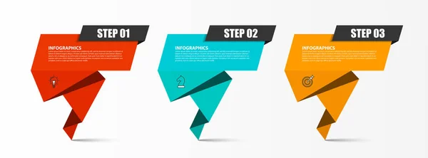 Infographic design template. Creative concept with 3 steps — Stock Vector