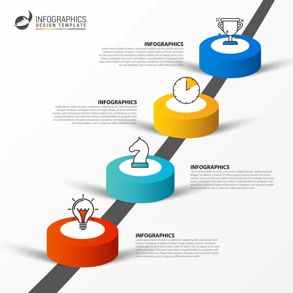 Modello di progettazione infografica. Concetto creativo con 4 passaggi. Vect — Vettoriale Stock