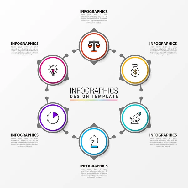 Modelo Design Infográfico Conceito Criativo Com Passos Pode Ser Usado — Vetor de Stock