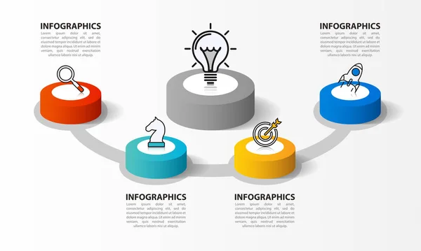 Modello Progettazione Infografica Concetto Creativo Con Passaggi Può Essere Utilizzato — Vettoriale Stock