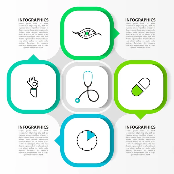 Modello Progettazione Infografica Concetto Creativo Con Passaggi Può Essere Utilizzato — Vettoriale Stock