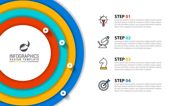 Infographic Πρότυπο Σχεδιασμού Δημιουργική Ιδέα Βήματα Μπορεί Χρησιμοποιηθεί Για Διάταξη — Διανυσματικό Αρχείο