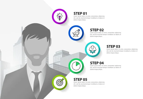 Infographic Design Template Creative Concept Steps Can Used Workflow Layout — Stock Vector