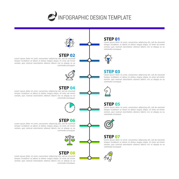 Infografisch Ontwerp Template Tijdlijn Concept Met Stappen Kan Gebruikt Worden — Stockvector