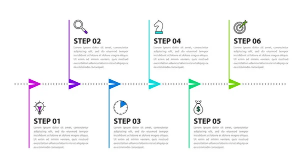 Infografische Design Vorlage Zeitleistenkonzept Mit Schritten Kann Für Workflow Layout — Stockvektor