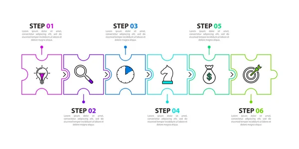 Infograficzny Szablon Projektu Kreatywna Koncepcja Krokami Może Być Stosowany Układu — Wektor stockowy
