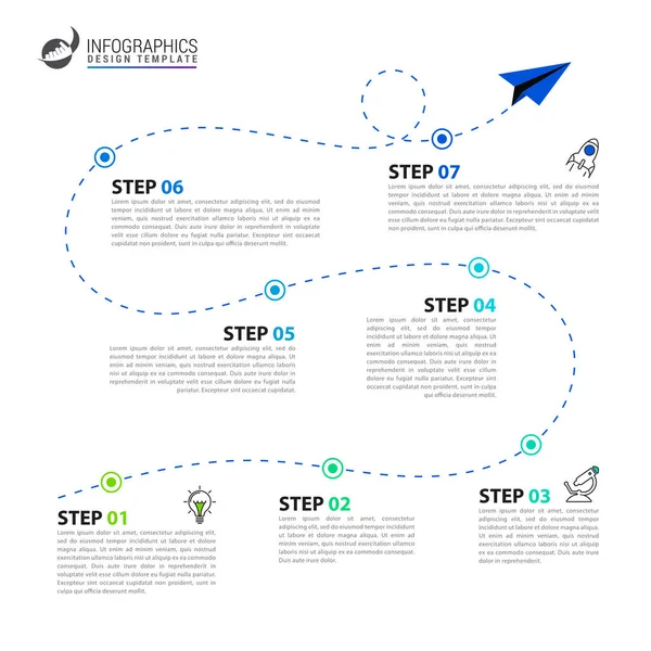 Infografische Design Vorlage Timeline Konzept Mit Schritten Kann Für Workflow — Stockvektor