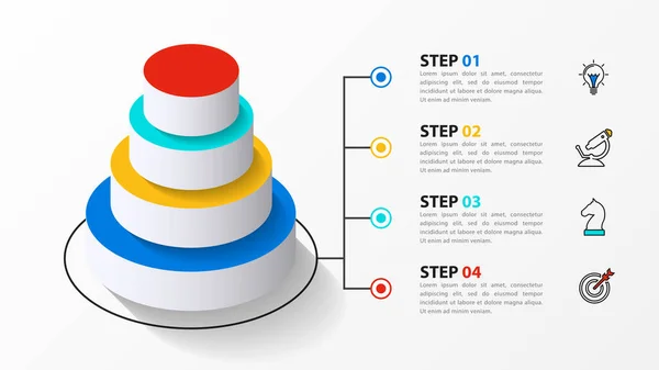 Infografikai Tervezési Sablon Kreatív Koncepció Lépésben Használható Munkafolyamat Elrendezés Diagram — Stock Vector