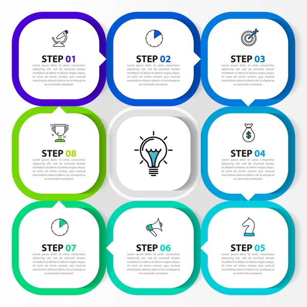 Plantilla Diseño Infográfico Concepto Creativo Con Pasos Puede Utilizar Para — Vector de stock