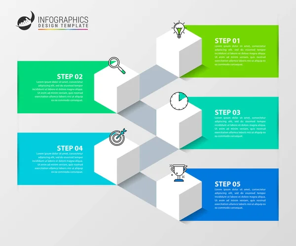 Infografische Design Vorlage Kreatives Konzept Mit Schritten Kann Für Workflow — Stockvektor