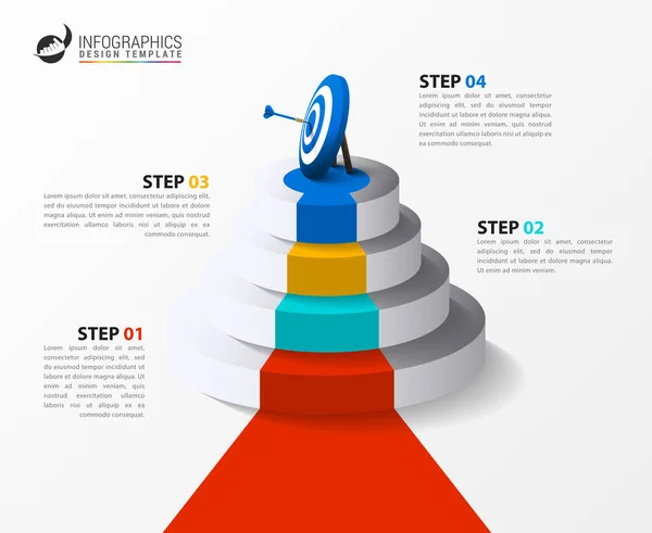 Infografisch Ontwerp Template Creatief Concept Met Stappen Kan Gebruikt Worden — Stockvector