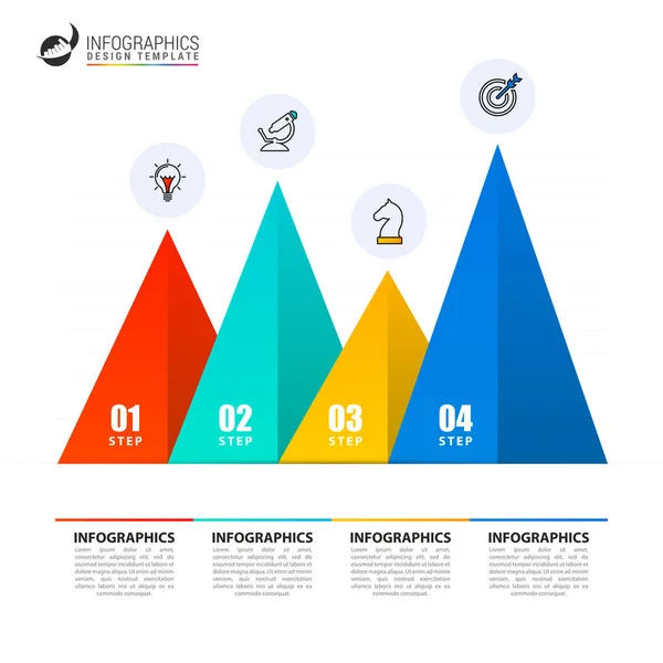 Modello Progettazione Infografica Concetto Creativo Con Passaggi Può Essere Utilizzato — Vettoriale Stock