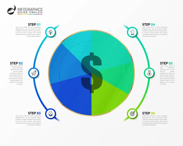 Infographic Design Template Creative Concept Steps Can Used Workflow Layout — Stock Vector