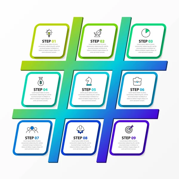 Plantilla Diseño Infográfico Concepto Creativo Con Pasos Puede Utilizar Para — Vector de stock