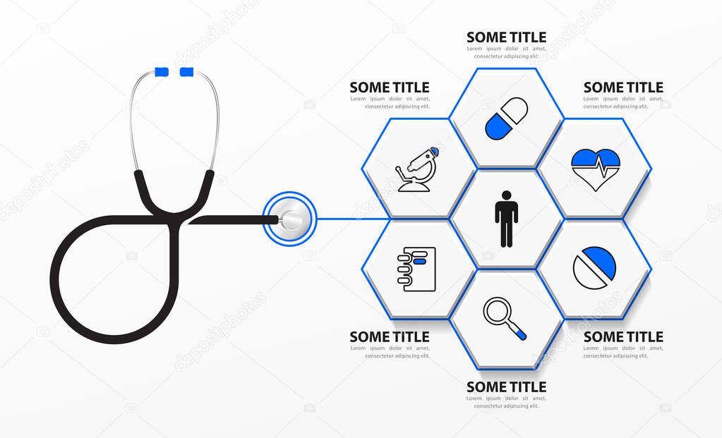 Infographic design template. Creative concept with 6 steps. Can be used for workflow layout, diagram, banner, webdesign. Vector illustration