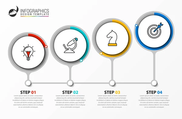 Infographic Πρότυπο Σχεδιασμού Δημιουργική Ιδέα Βήματα Μπορεί Χρησιμοποιηθεί Για Διάταξη — Διανυσματικό Αρχείο