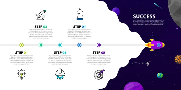 Infografische Design Vorlage Zeitleistenkonzept Mit Schritten Kann Für Workflow Layout — Stockvektor