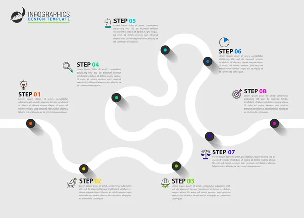 Infograficzny Szablon Projektu Koncepcja Czasu Etapów Może Być Stosowany Układu — Wektor stockowy