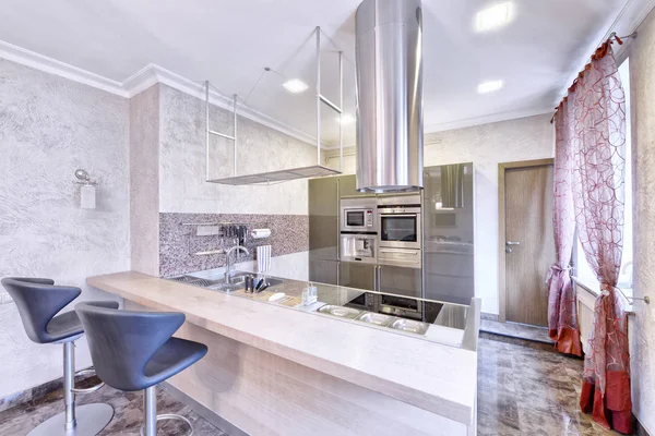 Interior Design Cucina Moderna Nella Nuova Casa — Foto Stock