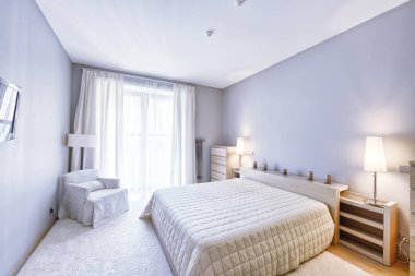 Modern ev Klasik yatak odası iç.