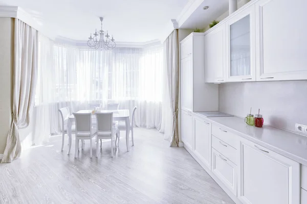 Interieur Der Modernen Küche Weiß — Stockfoto