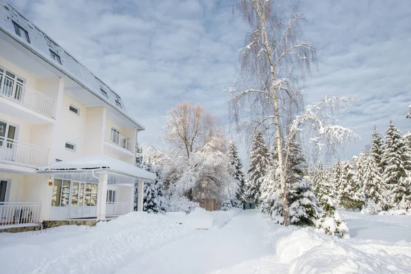 Den Bau Des Hotelparks Winter Russischer Winter — Stockfoto