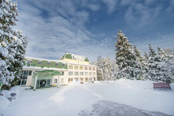 Den Bau Des Hotelparks Winter Russischer Winter — Stockfoto