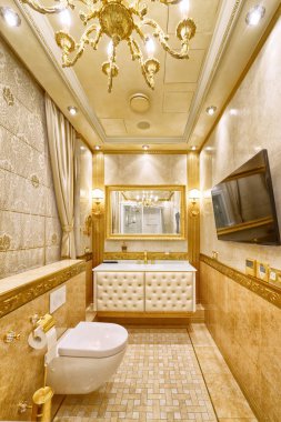 İç tasarım şık banyo lüks ev.
