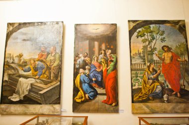 Zbarazh, Ukrayna - 24 Temmuz 2018: aziz ve bir sanat Galerisi veya müze Tanrı tasvir eden dini resim.