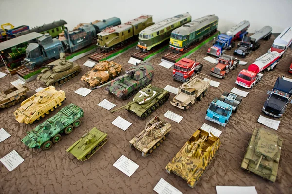 Zolochiv Ukrajina Července 2018 Malé Repliky Různých Aut Muzeu — Stock fotografie