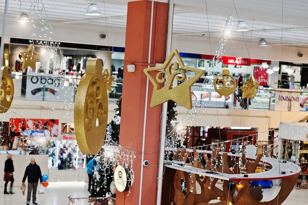 Kiyv Ucraina Dicembre 2018 Decorazioni Capodanno Nel Centro Commerciale — Foto Stock