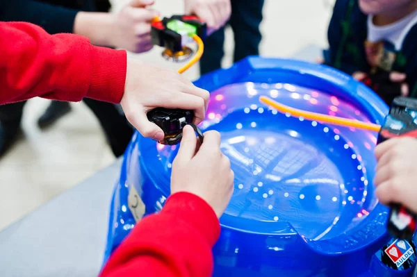 Kyjev Ukrajina Ledna 2018 Turnaj Spřádání Topy Beyblade Známý Japonsku — Stock fotografie