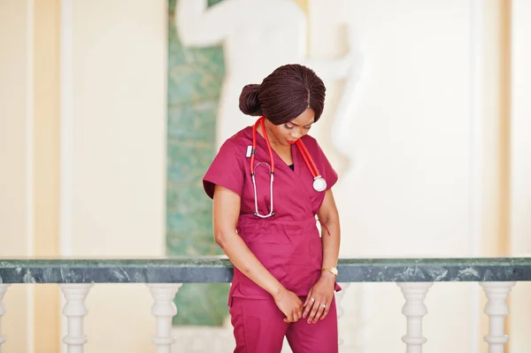 Professional african female doctor at the hospital. Medical heal