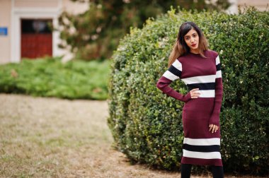 Genç güzel Hintli ya da Güney Asyalı genç kız portresi.