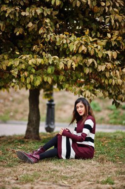 Genç güzel Hintli ya da Güney Asyalı genç kız portresi.