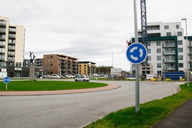 Akranes, İzlanda - 12 Eylül 2025: Akranes, İzlanda 'da modern mimari ve inşaat sahasının dönüm noktası