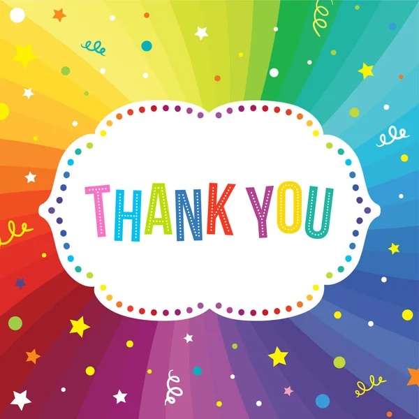 Thank you. Text template on the rainbow swirl. — Stock Vector