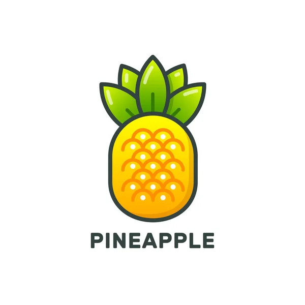 Icono de piña. Logo de fruta dulce. Ilustración vectorial . — Vector de stock