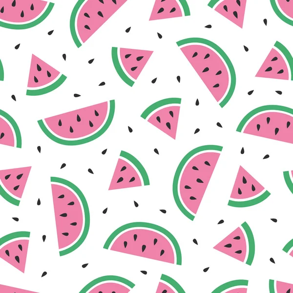 Wassermelone Hintergrund. Sommerfruchtillustration. Vektor nahtloses Muster. — Stockvektor