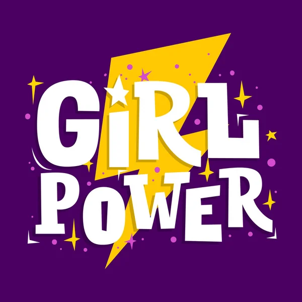 Κορίτσι κίνητρο δύναμη αφίσα. Σλόγκαν του φεμινισμού. — Διανυσματικό Αρχείο