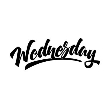 Çarşamba günü. Fırça kalem modern hat sanatı. Vektör illüstrasyonu.