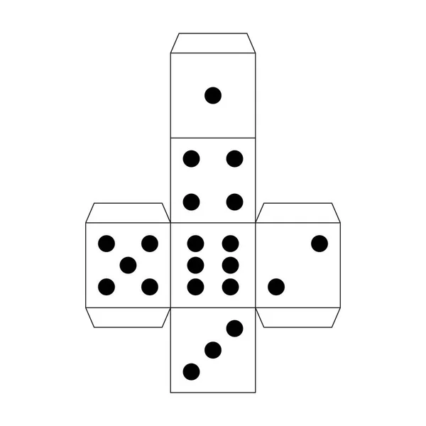 Šablona kostkového papíru. Řemeslný model pro hry. — Stockový vektor