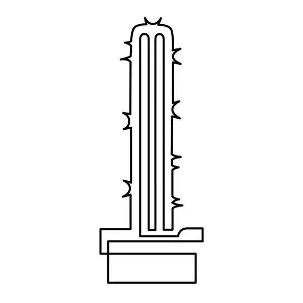 Dibujo continuo de líneas de cactus lindos vectoriales Plantas de la casa del boceto en blanco y negro aisladas sobre fondo blanco. Potted Cacti Ilustración dibujada a mano de una línea — Vector de stock