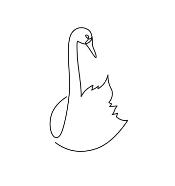 Kuğu sürekli bir satır vektör çizim.