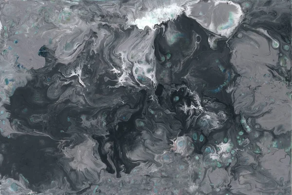 Abstract light gray paint background. Acrylic pour texture with marble pattern